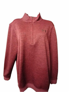 Under Armour Men's Maroon ColdGear Quarter-Zip Pullover - Size S - INV402 h